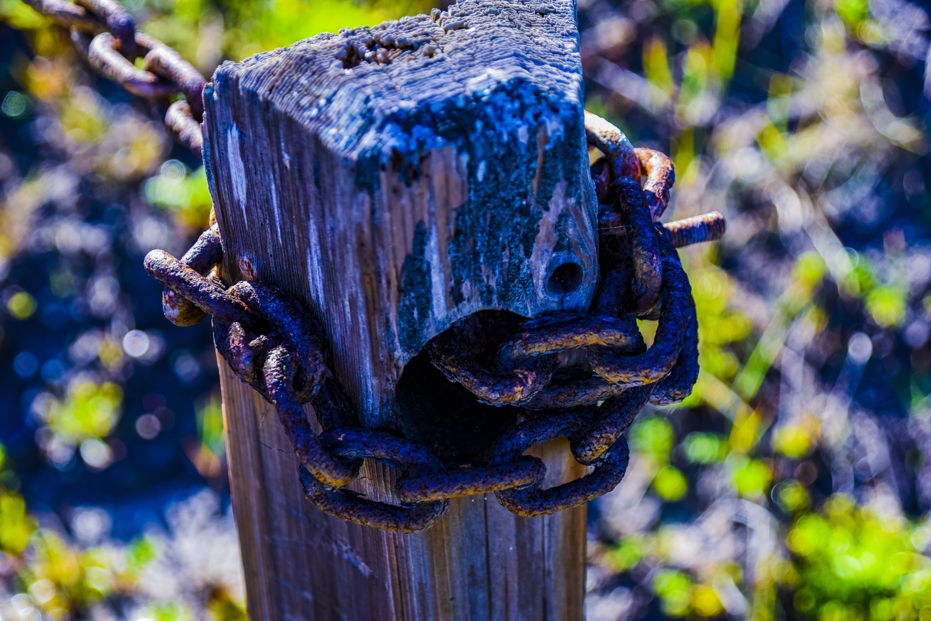 Rusted Chain And Post