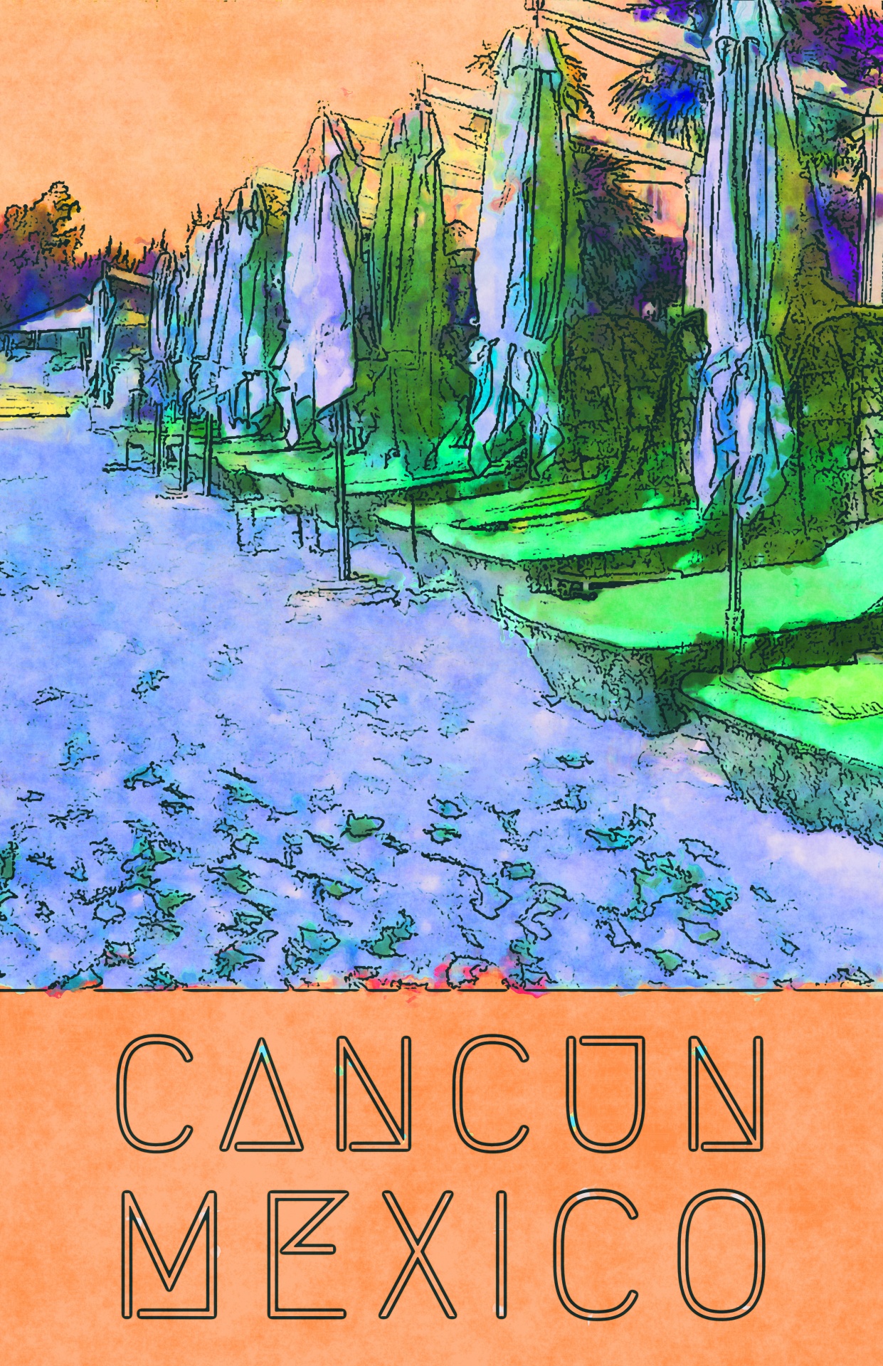 Cancun Travel Poster