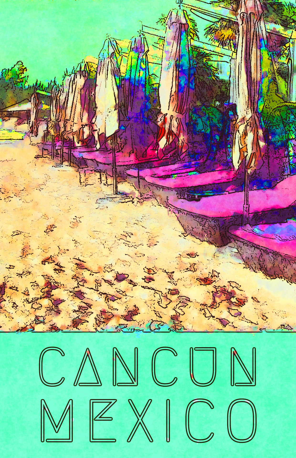 Cancun Travel Poster