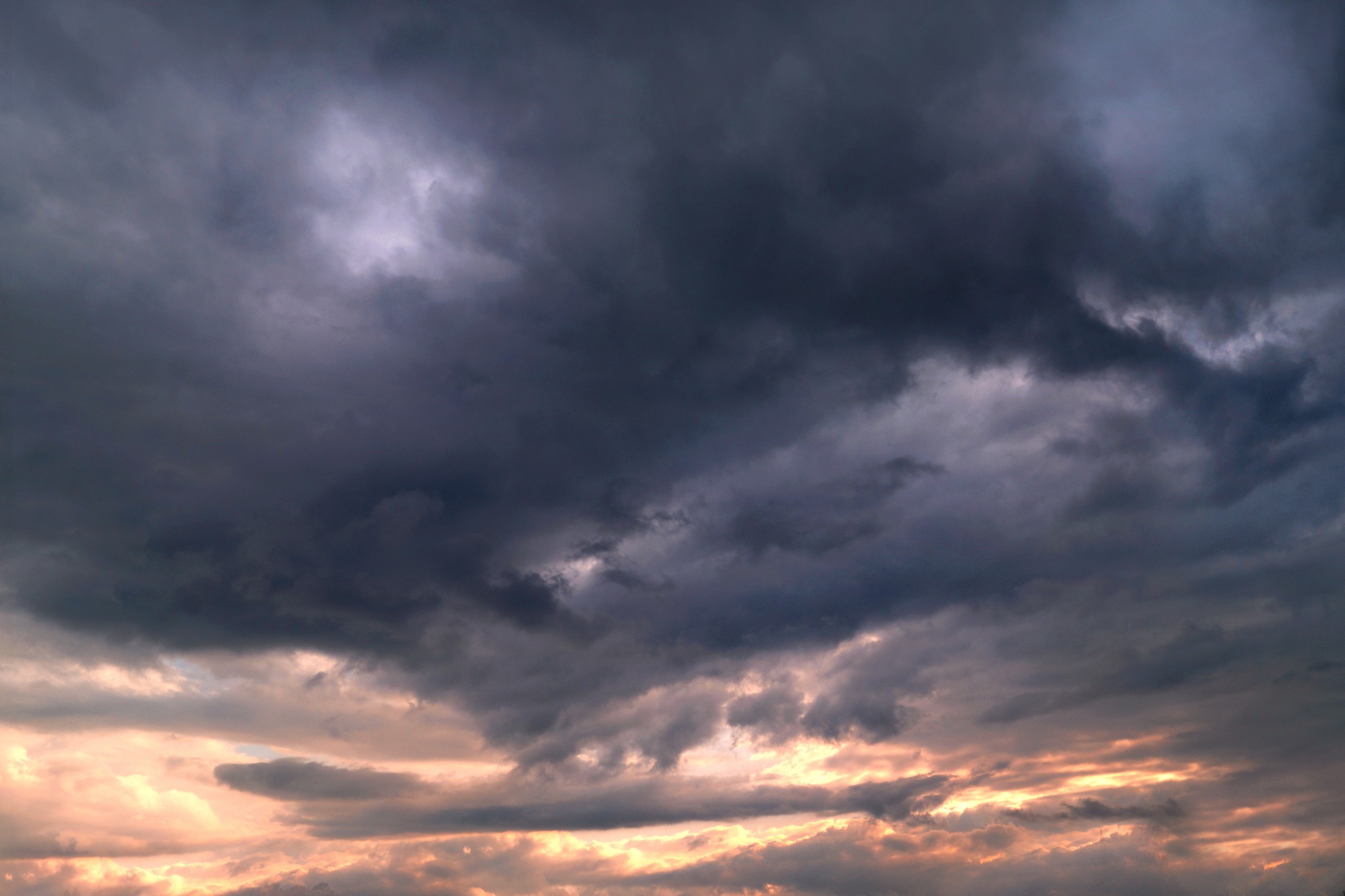 Storm Thunderstorm Sky Clouds Blue Gray Threatening Weather Nature Landscape Background Dark Dark Sunset Phenomenon Lust Atmosphere