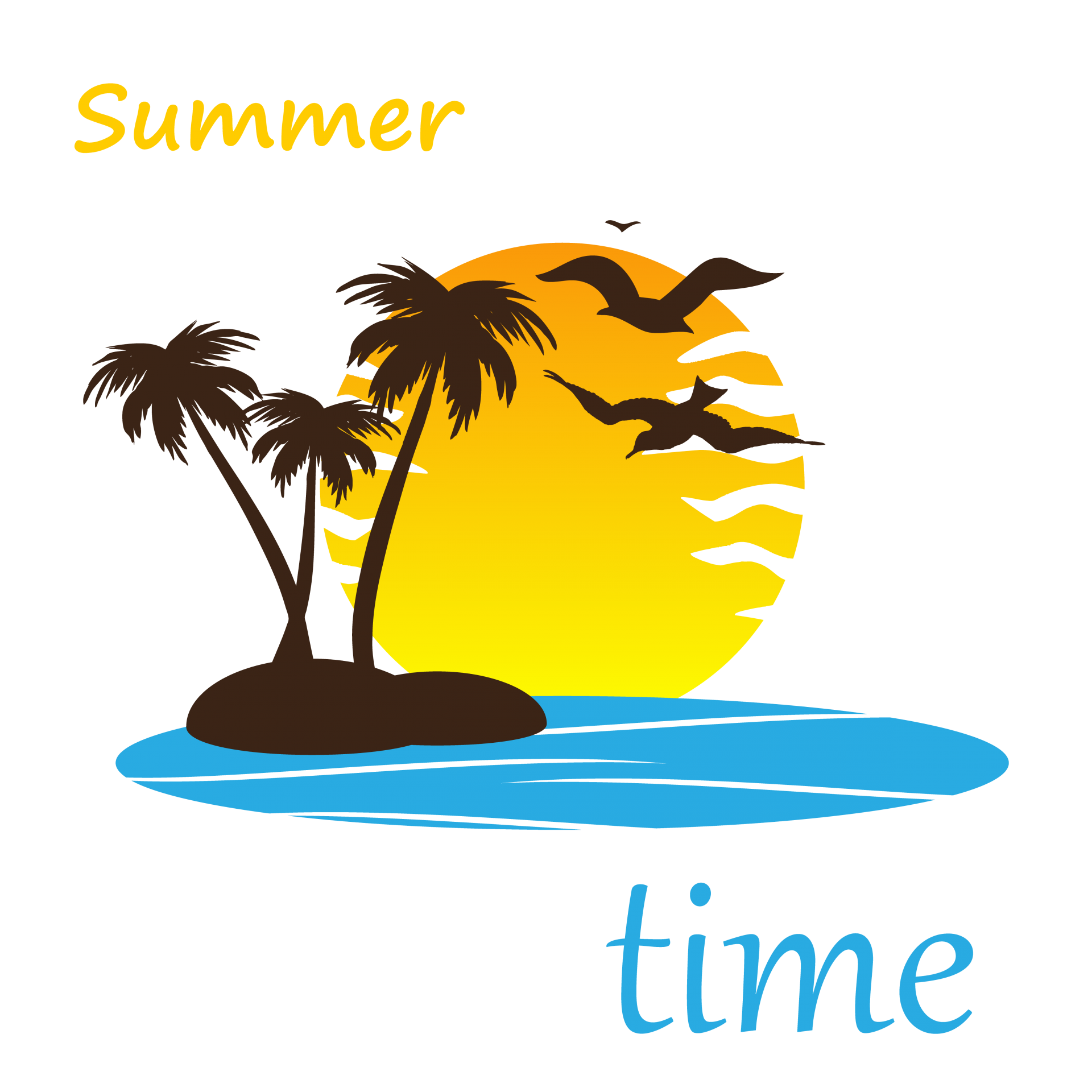 Sunset Palm Trees Logo