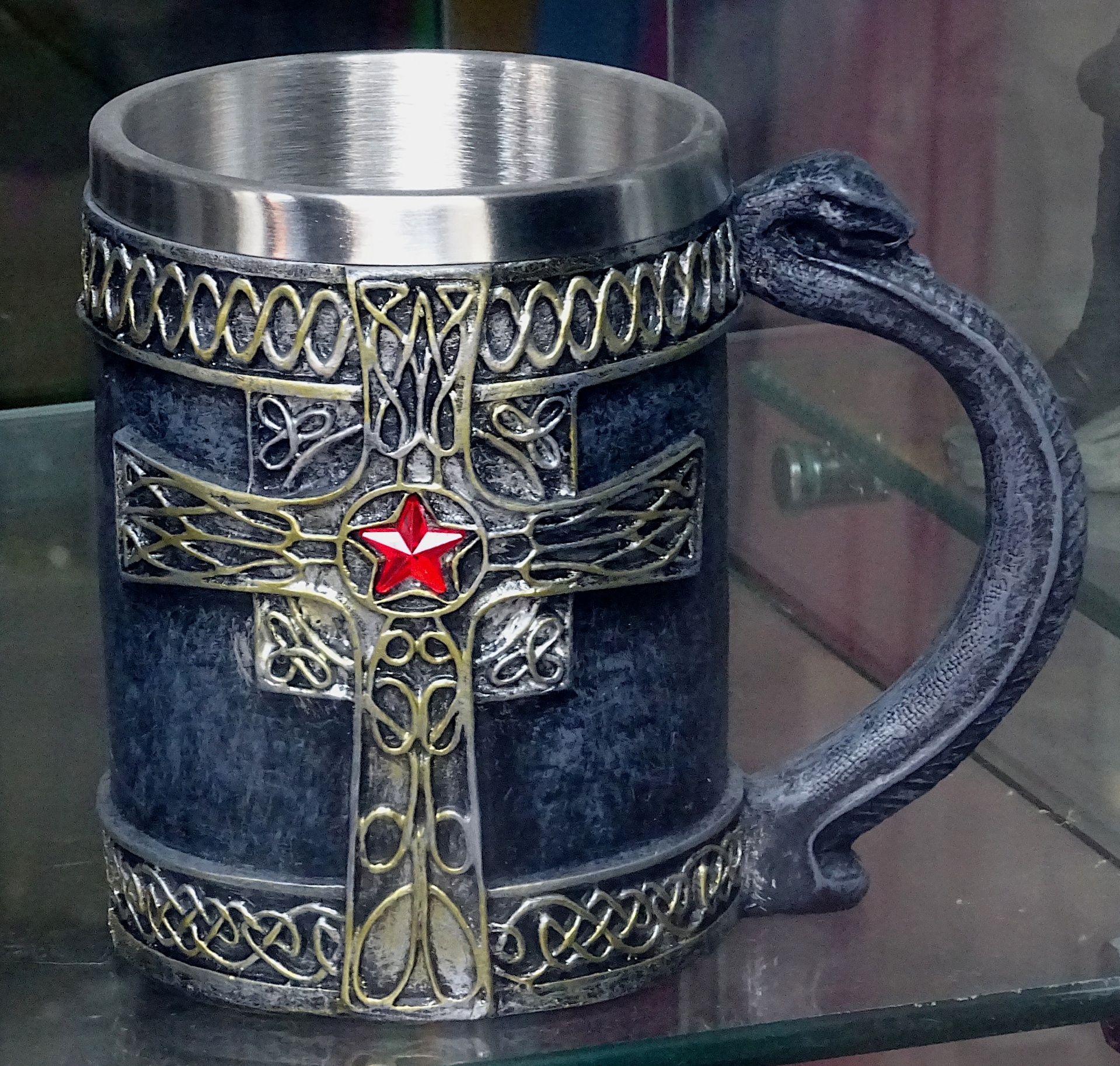 Tankard With Crucifix And Red Star