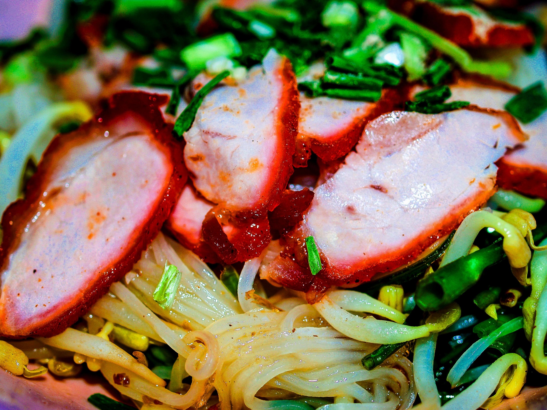 Thai Food Noodles With Vegetables, Meats