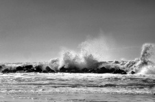 Black And White Stormy Sea
