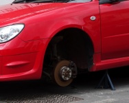 Car Wheel Removed