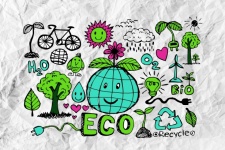 Doodles ECO Idea On Crumpled Paper