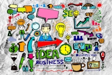 Hand Doodle Business Icon Set Idea