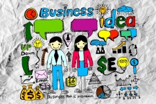 Hand Doodle Business Icon Set Idea