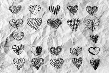 Hearts Idea Design On Crumpled Paper