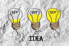 Idea Concept Light Bulb On Crumpled