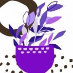 Abstract Potted Plant Illustration