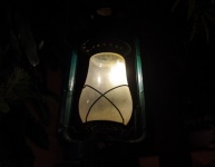 Lit Lantern At Night Time