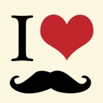 Love Heart Mustache Card