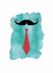 Mustache, Tie Watercolor