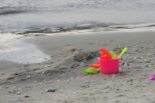 Plastic Beach Toys On Beach