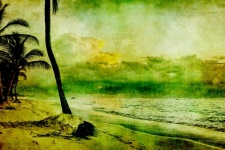 Tropical Beach Vintage Painting