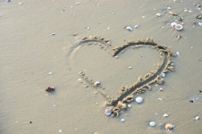 Washed Out Heart On Beach