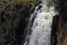 Waterfall Rushing Over Dark Rock