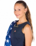 Young Woman With American Flag