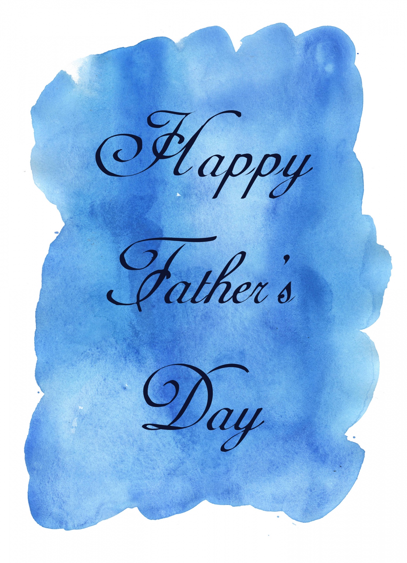 Blue watercolor background with happy fathers day typography