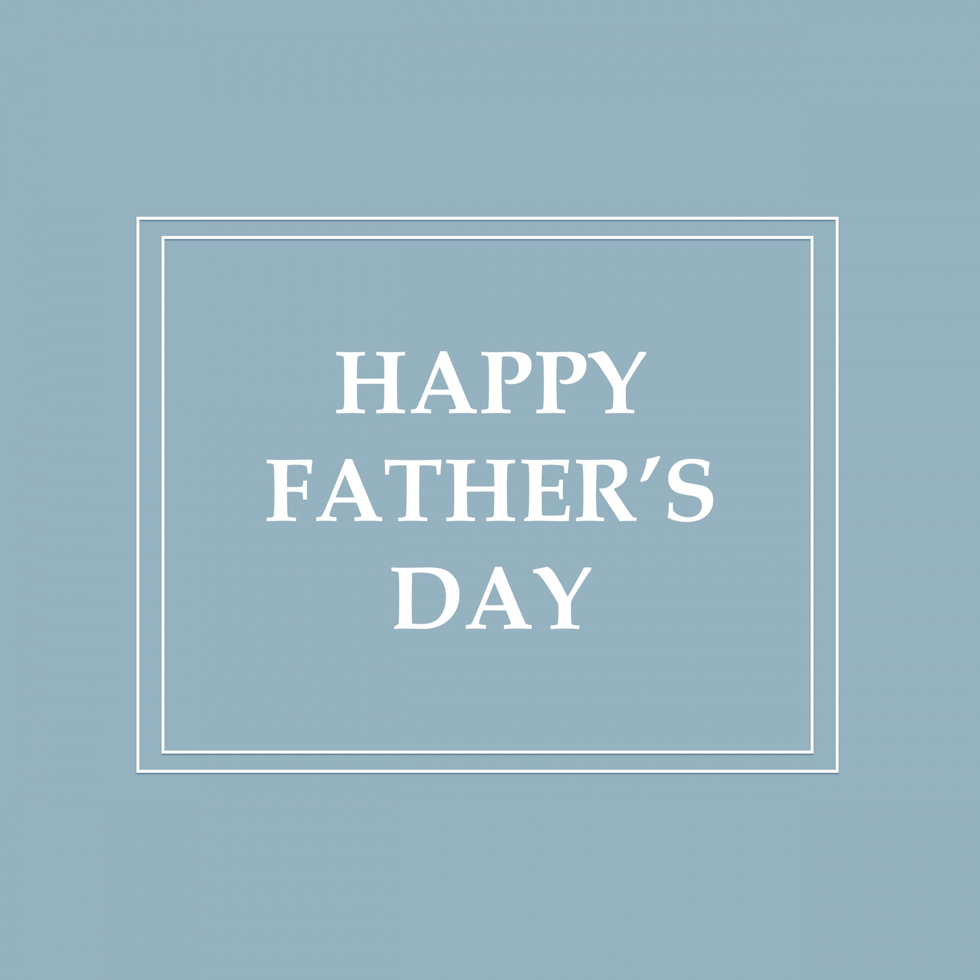 Blue background with happy fathers day typography card template