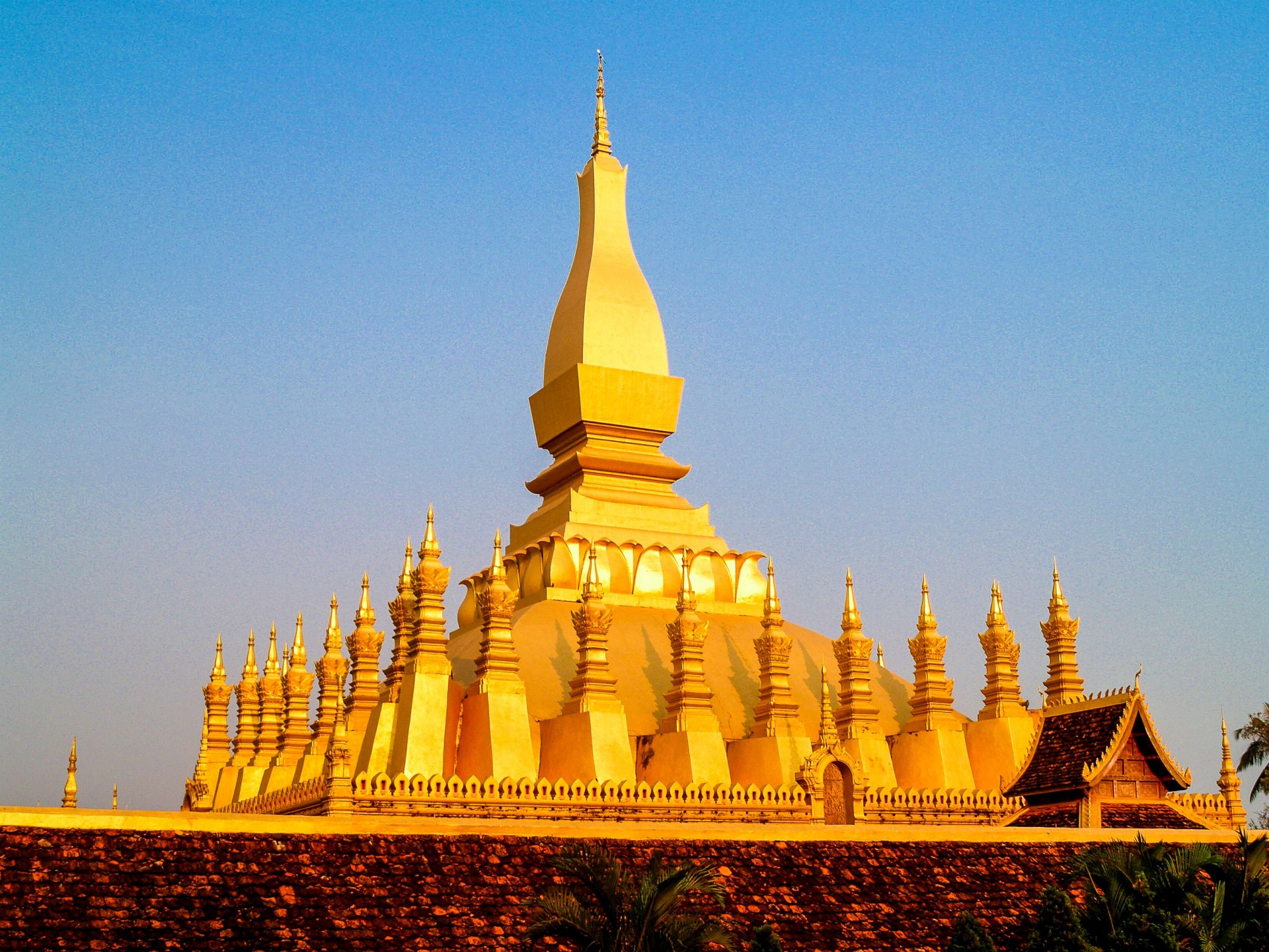 Golden Wat Phra That Luang In Vientiane