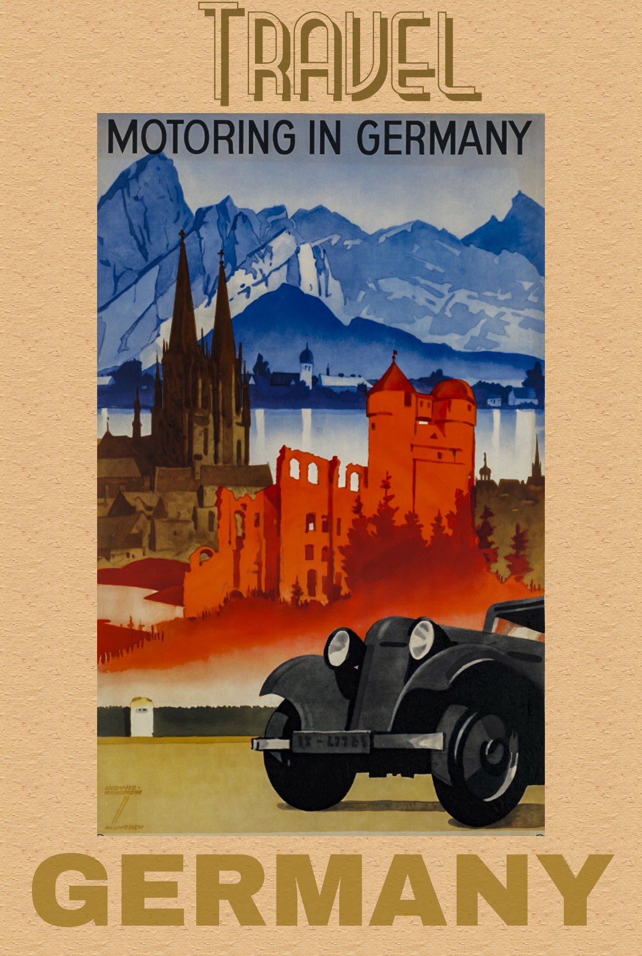 Motor Travel Germany Poster