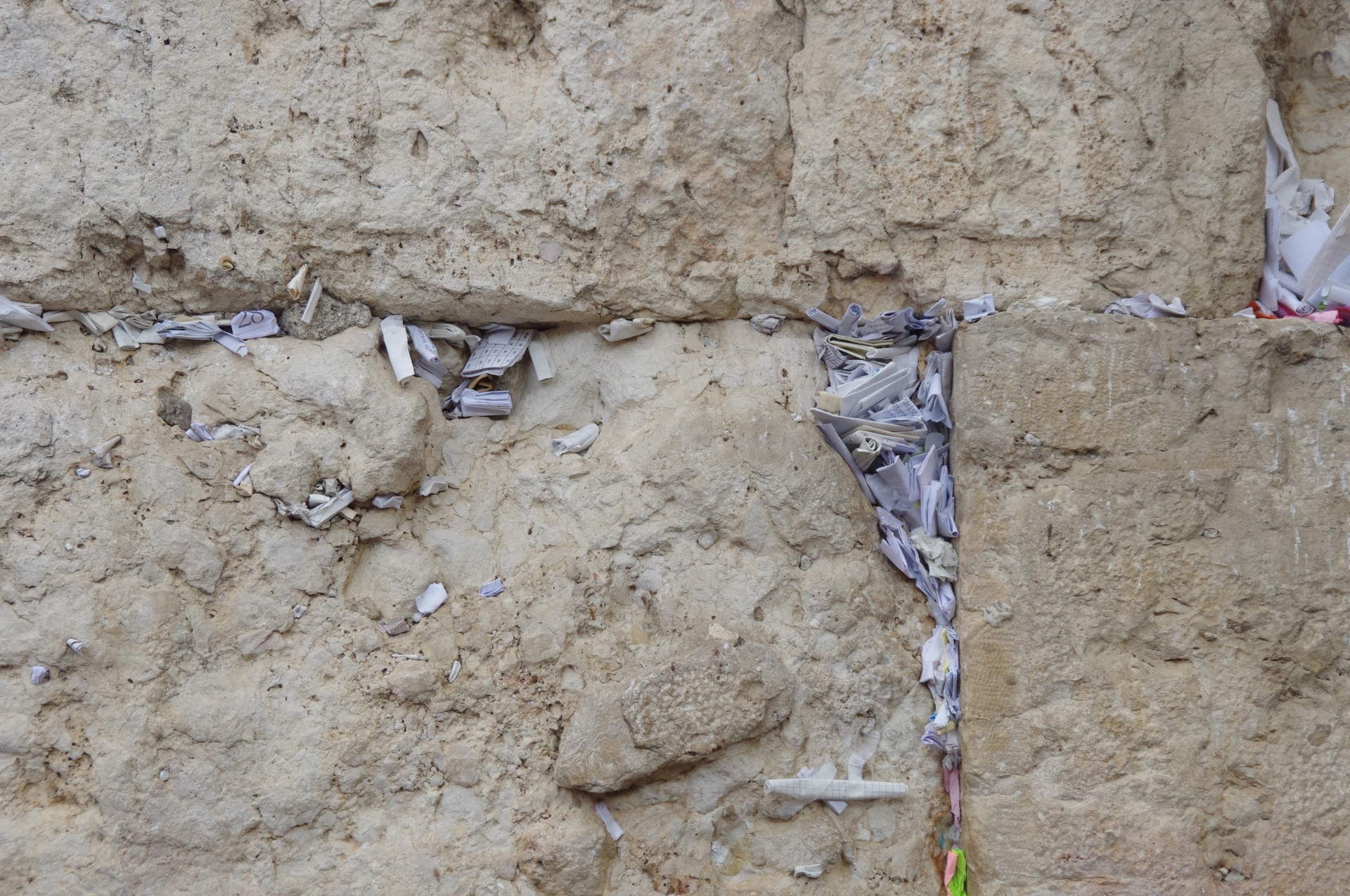 Prayer notes in Western Wall in Jerusalem, Israel