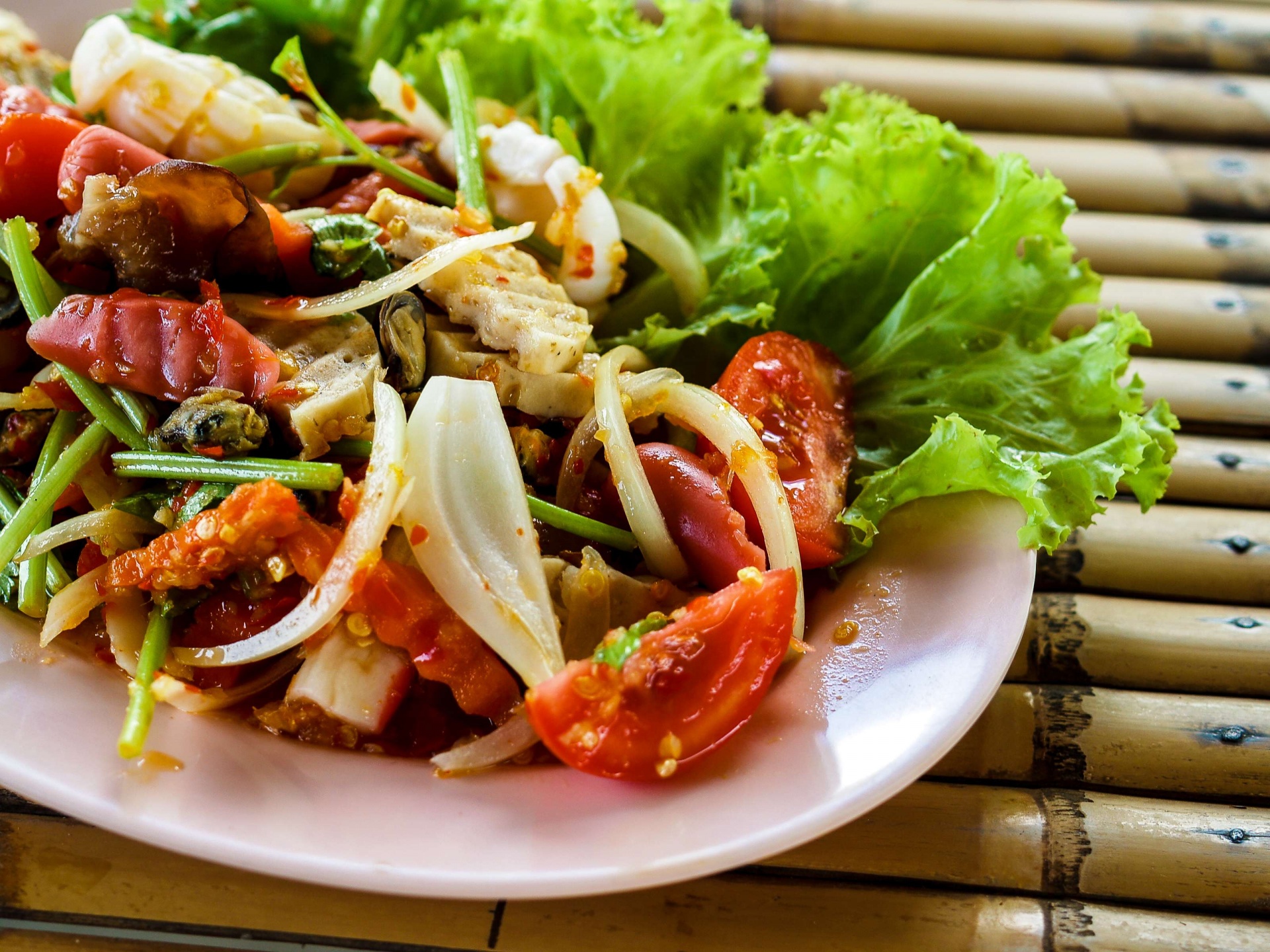 Thai Cuisine Yum Spicy Seafood Salad