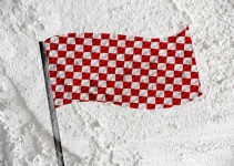 Checkered Flag On Cement Wall Texture