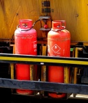 Gas Containers On Tar Truck