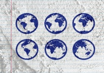 Globe Earth Idea On Cement Wall Texture