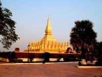 Golden Wat Phra That Luang In Vientiane