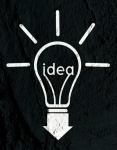 Idea Light Bulb Icon On Wall Texture