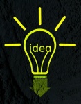 Idea Light Bulb Icon On Wall Texture