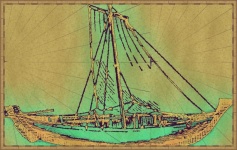 Vintage Cartography Sailing Vessel
