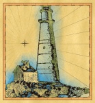 Vintage Cartography Lighthouse