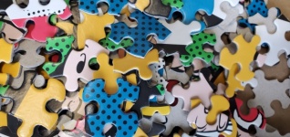Pop Art Puzzle Pieces Background