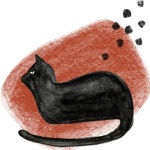 Black Cat Modern Art Illustration