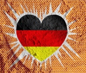 Love Germany Flag Sign Heart Symbol