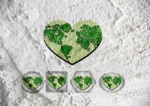 Love Globe Earth Idea On Cement Wall