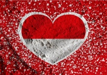 Love Indonesia Flag Sign Heart Symbol