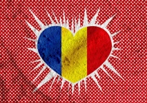 Love Romania Flag Sign Heart Symbol
