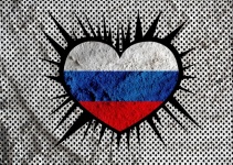Love Russia Flag Sign Heart Symbol