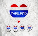 Love Thailand Flag Sign Heart Symbol