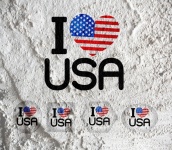 Love USA American Flag Sign Heart Symbol