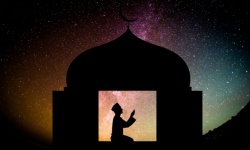 Muslim Man Praying Eid Ramadan