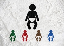 Pictogram Baby Icons Sign On Cement Wall