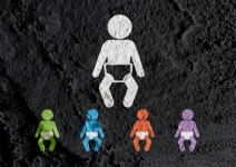 Pictogram Baby Icons Sign On Cement Wall