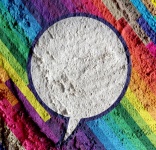 Speech Bubble Pop Art On Cement Wall